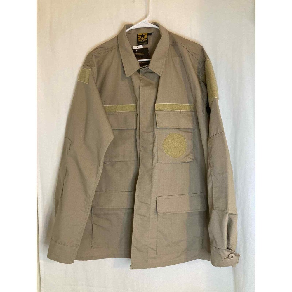 Propper Mens LL Tan Ripstop Battle Rip BDU Coat 4 Pocket Field‎ Jacket